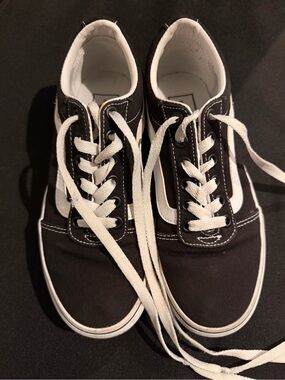 Vans Black and White Low Top Sneakers